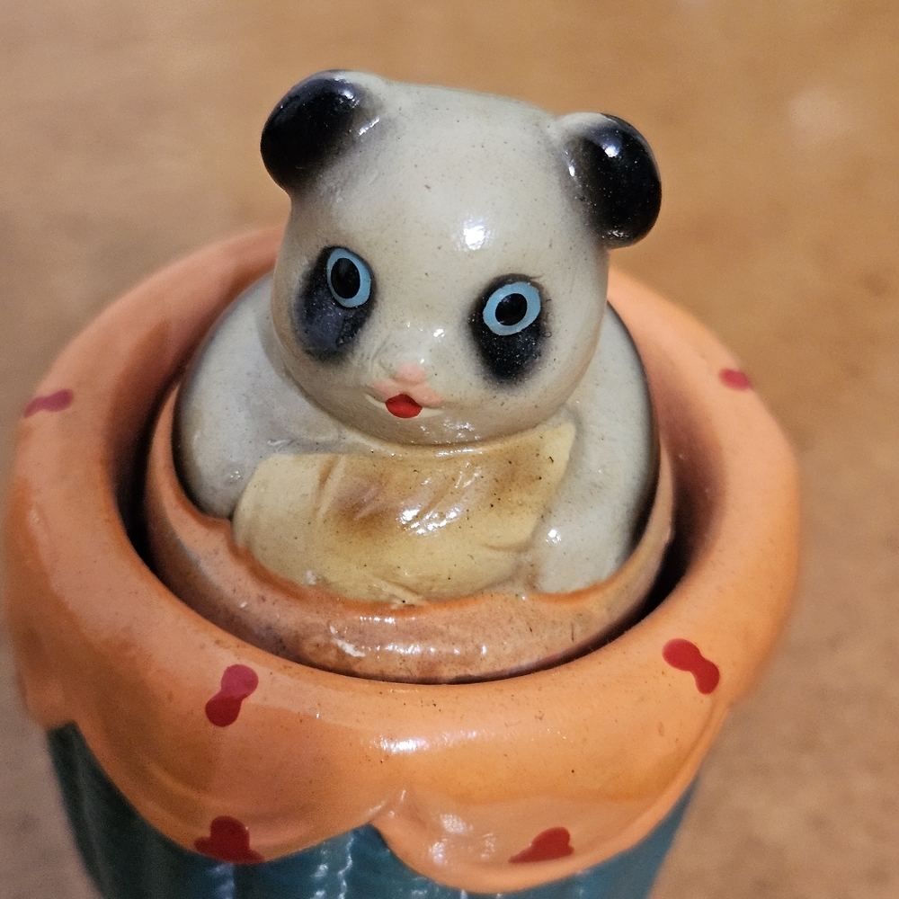 Gypsum/Stone Vintage Panda figurine